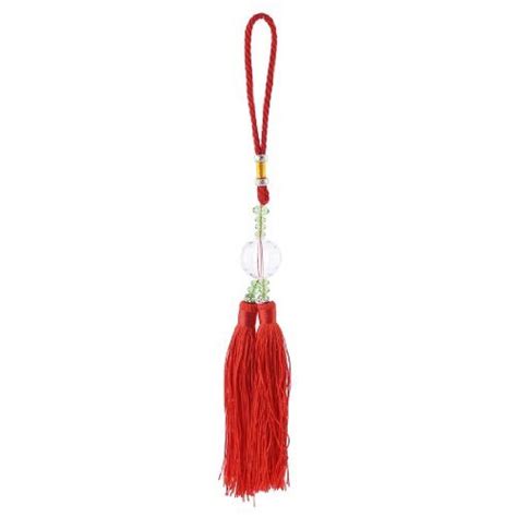 Alcoa PrimeRed Braided Strap Clear Green Faceted Beads Tassels Pendant ...