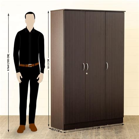 Buy Arvis Brown 3-Door Wardrobe from Home Centre at just INR 16663.0
