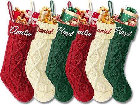 Amazon.com: Bianspz Personalized Christmas Stockings 8 Pack, Custom ...