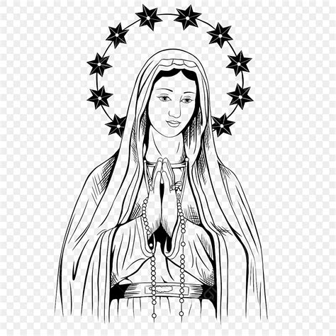 Virgin Mary Outline Drawing