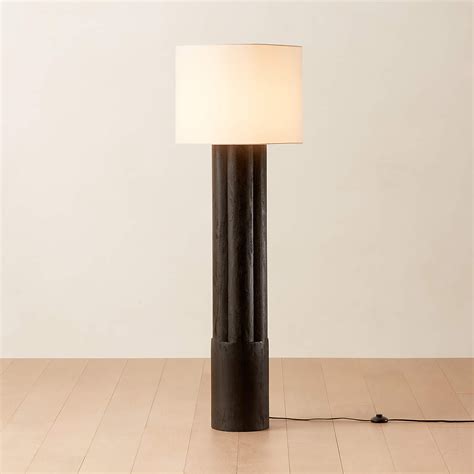 Walden Black Acacia Wood Floor Lamp | CB2