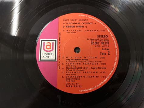 Soundtrack "Macadam Cowboy" Orig France 1969 EX/EX Nilsson – bassin ...