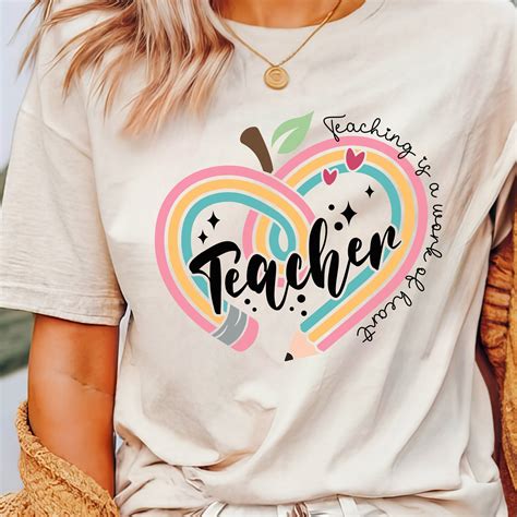 Pencil Heart Teacher Tshirt First day of school shirt Teacher gift ...