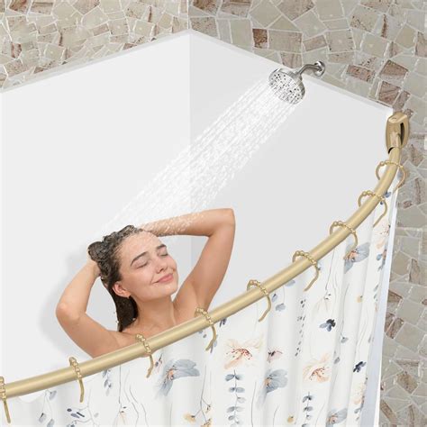 Snapklik.com : Adjustable Curved Shower Rod, 30-45 Inches Extra Wide ...