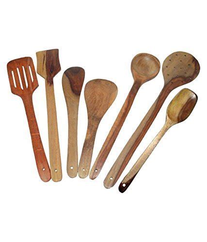 Buy Arty Wooden Spoons Cooking & Serving Utensil-Set (7-Pieces) Kitchen ...