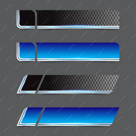Premium Vector | Template four digital shiny lower third label