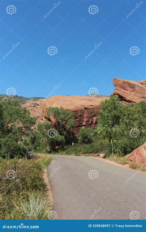 Red Rock Loop Road Lined with Large, Red Rock Formations, Trees and ...