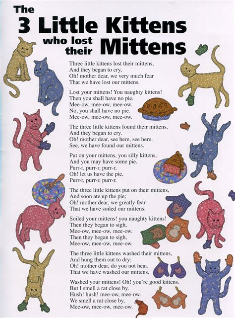 Free Printable Three Little Kittens Poem Printable