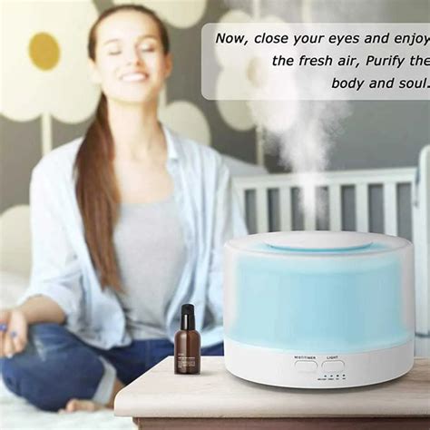 500ml Ultrasonic Air Humidifier Essential Oil Diffuser Colorful Lamp ...