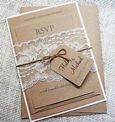 Rustic Wedding Invitations by Diy Rustic Wedding Invitation Kit Eco Kraft And Rustic Lace Rustic Wedding Invitations