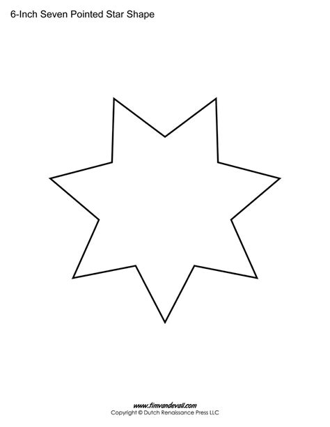 Seven Pointed Star Shape Templates | Blank Printable Shapes
