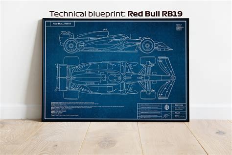 RB19 Red Bull Racing Technical Blueprint, Verstappen, F1, Formula-1, F1 Posters, F1 Art, Formula ...