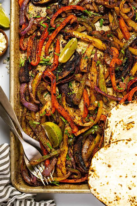 The Easiest Baked Fajita Veggies - Midwest Foodie