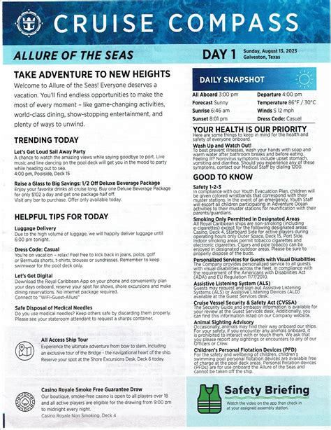 Allure of the Seas 7-night Western Caribbean Cruise Compass - August 13 ...