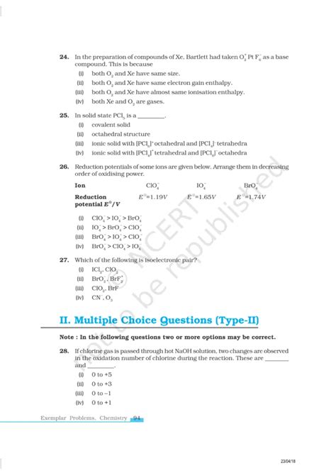 NCERT Exemplar Class 12 Chemistry Chapter 7 - The p-Block Elements