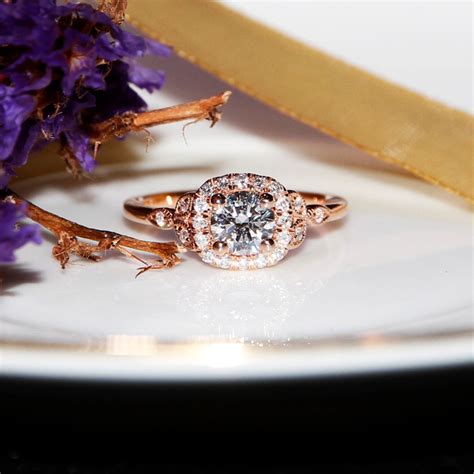 Pink Gold Engagement Ring Settings Diamond Engagement Ring | Rose Gold