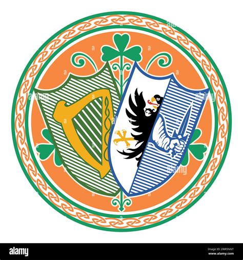 Irish Celtic design in vintage, retro style. Irish design with coat of ...