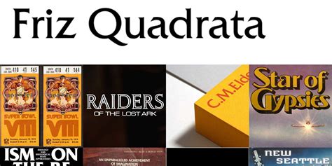 Friz Quadrata in use - Fonts In Use