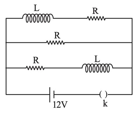 Three identical resistors with resistance R =12 Ω and two identical ...
