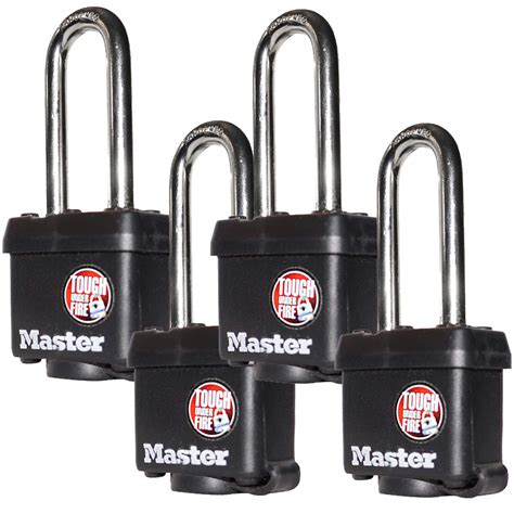 Master Lock (4 Keyed Alike Padlocks w/Thermoplastic Coating and 2"(51mm ...