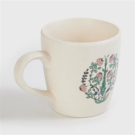 Buy Fiesta White Floral Matt Stoneware Small Mug- 240ml from Home ...
