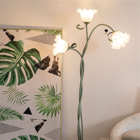 minifair Green Flowers Floor Lamp, 3-Color DIY Standing Lamp for Home ...