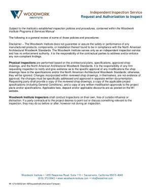 Fillable Online Independent Inspection Service Request and ...