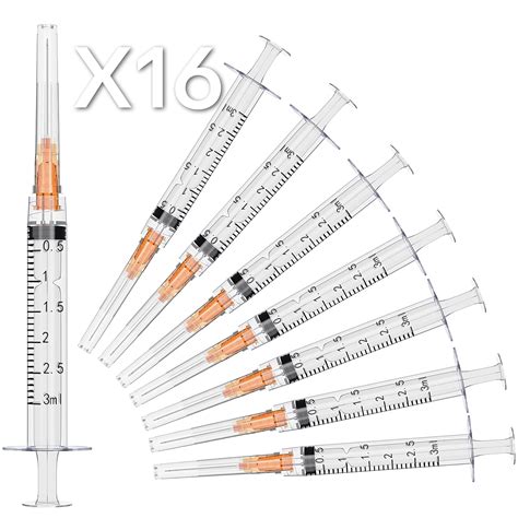 Buy 3ml Syringes with Needle - 25 Gauge 1 inch Needle with Luer Lock ...