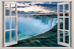 3D Vastu Beautiful Nature Waterfall Waterproof Vinyl Sticker Poster ...