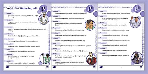 Adjectives Beginning with P Guide (teacher made) - Twinkl