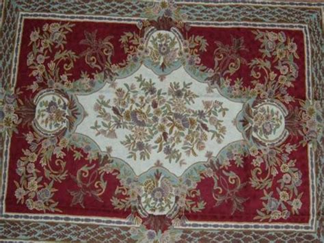 Buy Crewel Rug Tuscany Red Chain Stitched Wool Rug (4X6FT) Online at ...