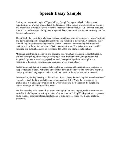 Speech Essay Examples 的图像结果