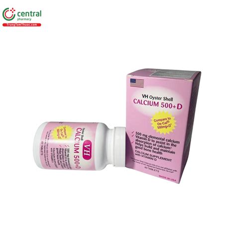 Thuốc VH Oyster Shell Calcium 500+D - Ngừa loãng xương, gãy xương