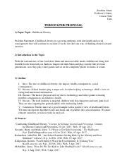 Image result for Term Paper Proposal Example