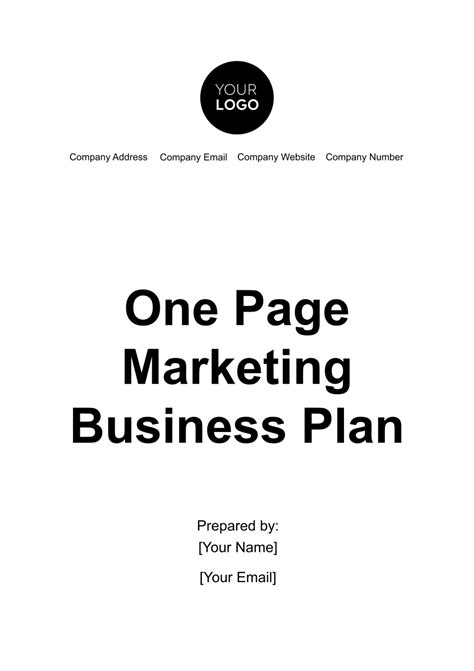 One Page Business Plan Template 的图像结果