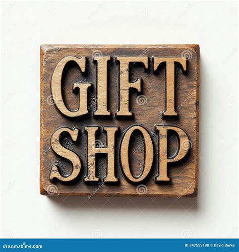 Vintage Gift Shop Sign Isolated Text Small Business Store Entrance ...