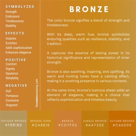 20 Shades of Bronze Color