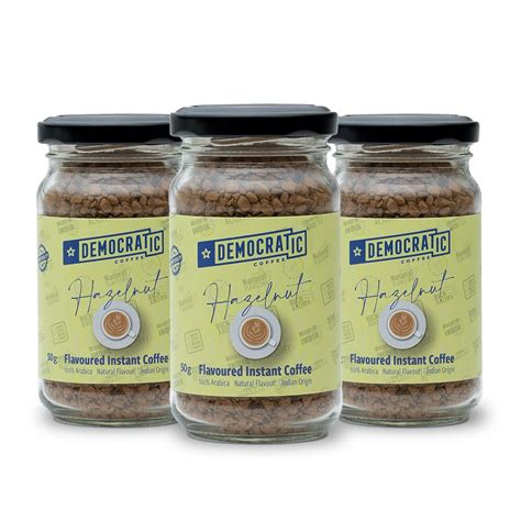 DEMOCRATIC COFFEE Instant Coffee Combo Pack of 3 - Hazelnut (Flavoured ...