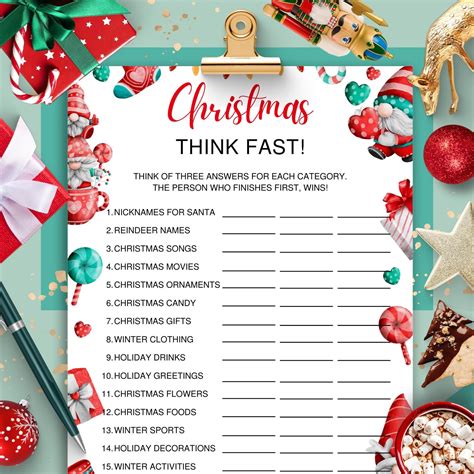 Think Fast Christmas Game, Christmas Trivia, Christmas Games Groups Adults, Christmas Kids Games ...