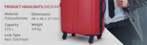 Safari Thorium Polycarbonate 66 cms Red Hardsided Suitcase (Thorium ...