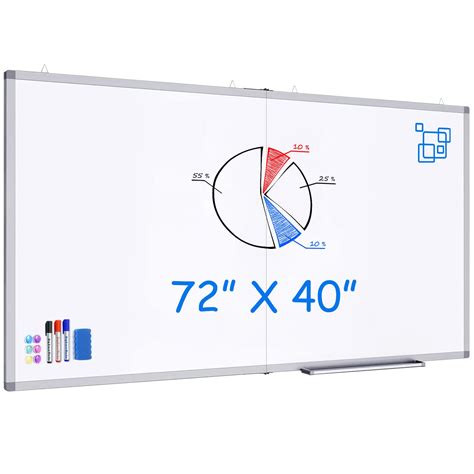 Large Magnetic Whiteboard, maxtek 72 x 40 Magnetic Dry Erase Board ...