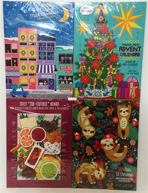 Trader Joe’s Advent Calendar 24 Milk Chocolate Figures 1.76oz 50g (4 Boxes)