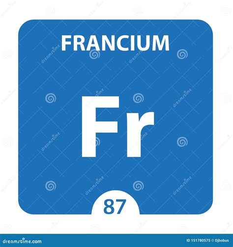 Francium Fr Chemical Element. Francium Sign with Atomic Number ...
