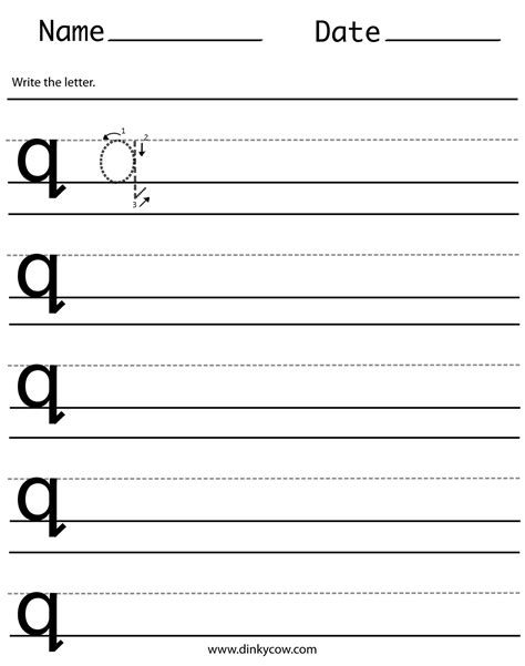 Q Tracing Sheet | Letter Tracing Worksheets