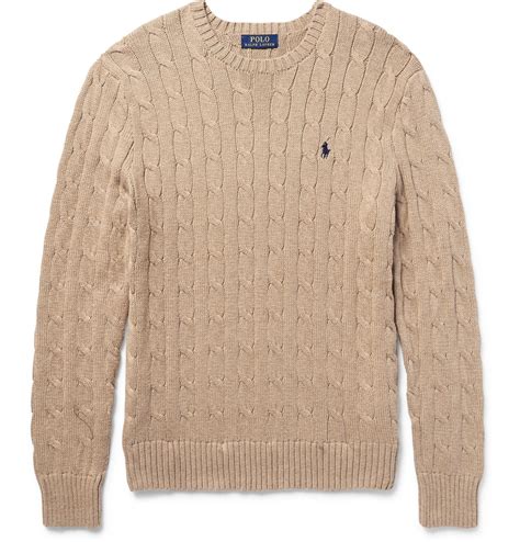 Polo Ralph Lauren Cable-knit Cotton Sweater in Sand (Natural) for Men ...