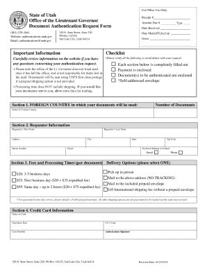 2018-2026 UT Document Authentication Request Form - Blank Fillable ...