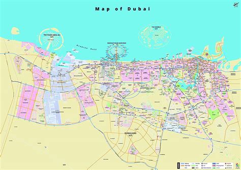 Dubai 2D Wall Map (Matt)-Long Lasting Wall Maps-Vinyl Maps-Laminated Maps : Amazon.ae: Office ...