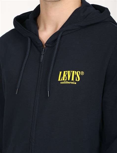 Men's Solid Navy Hooded Sweatshirt – Levis India Store