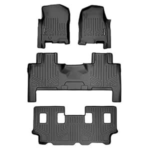 SMARTLINER Floor Mats 3 Row Liner Set Black for 2007-2010 Expedition EL ...
