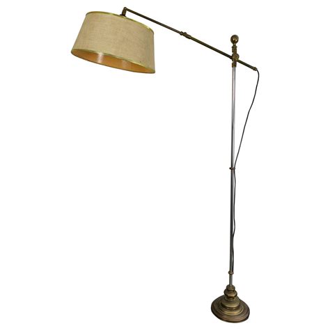 Danish Modern, Adjustable Swing Arm Floor Lamp in Brass, Midcentury ...